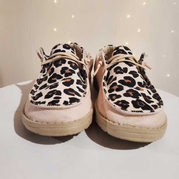 Hey Dude Wendy Funk Leo Safari Lace Up Slip On Canvas Comfort Shoes Womens 6 - Picture 3 of 10